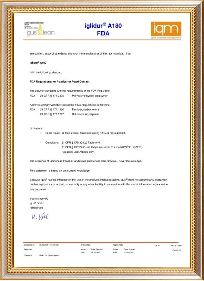 Our Certificate