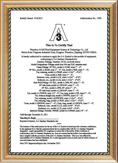 Our Certificate